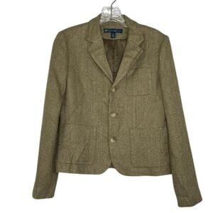 Polo Ralph Lauren Herringbone single breasted blazer kids sz 16 Linen silk wool